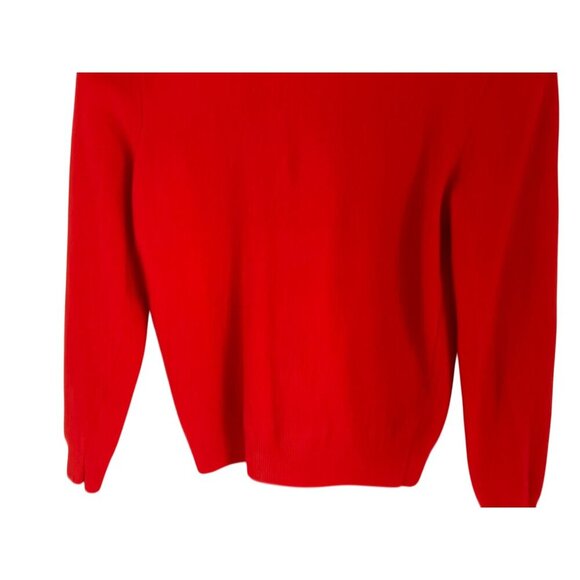 United Colors Of Benetton Merino Wool Red Turtleneck Knit Sweater Womens Small - Picture 2 of 8